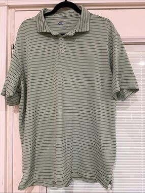 Men's Onward Reserve Mint Green Striped Polo Shirt